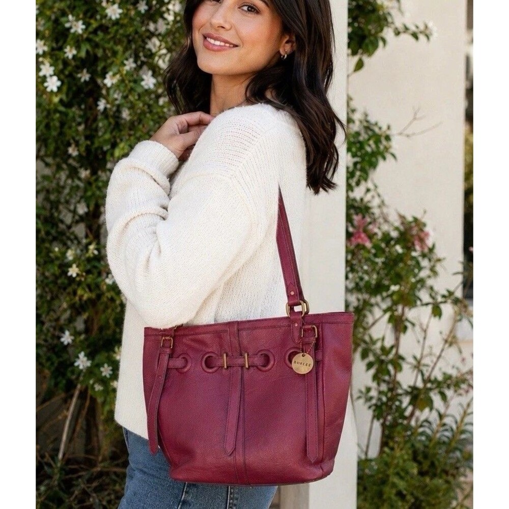 Ampere Large Oxblood Vegan Leather Shoppers Tote Shoulder Bag No Crossbody Strap